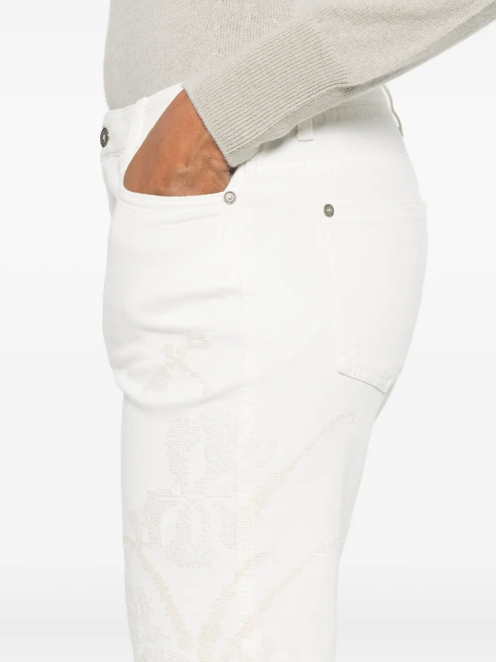 Ermanno Scervino Broek met bloemdetail Wit