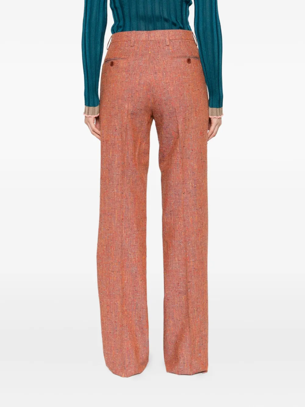 ETRO Tweed broek met spikkels Rood