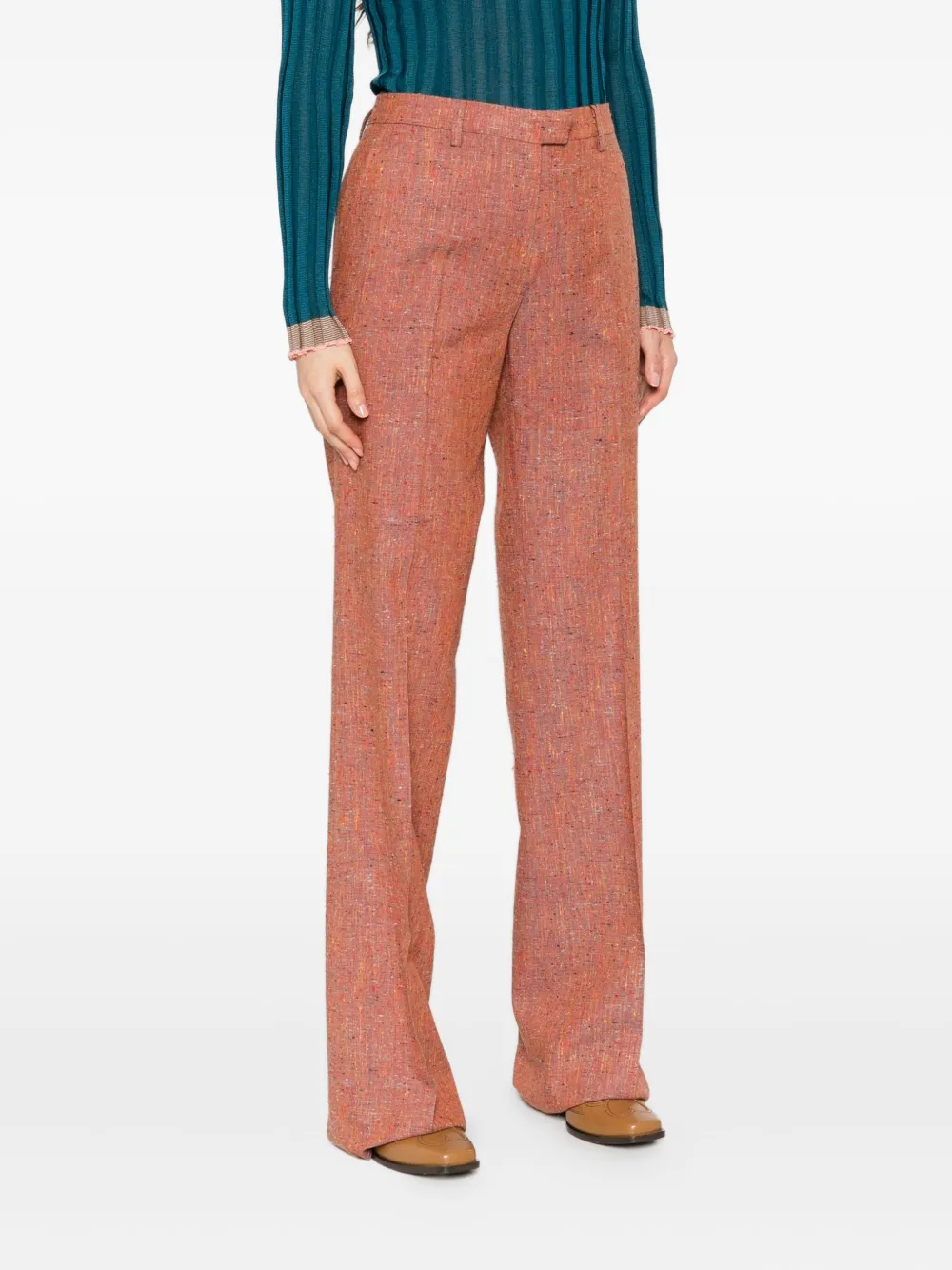 ETRO Tweed broek met spikkels Rood