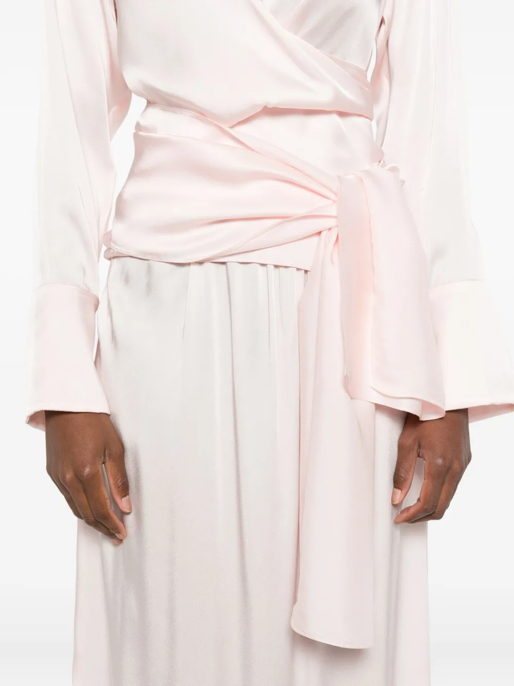 Fabiana Filippi Belted Wrap Dress In Pink