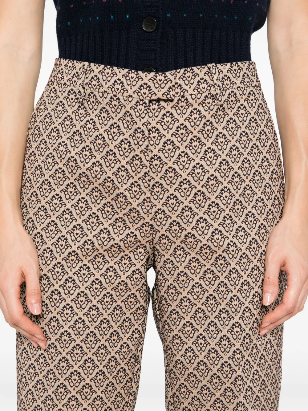 ETRO Broek met damask-patroon Beige