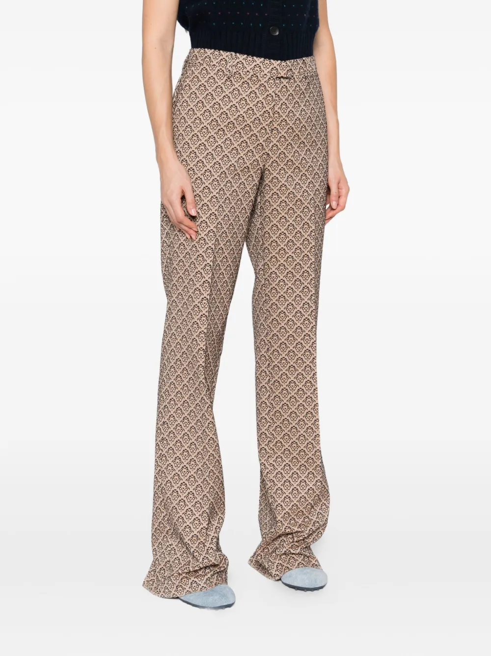 ETRO Broek met damask-patroon Beige