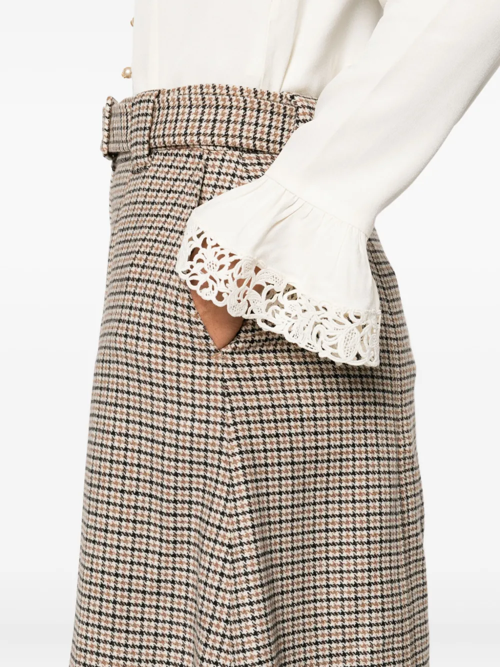 Zimmermann Belted Pleated Skirt In Brown