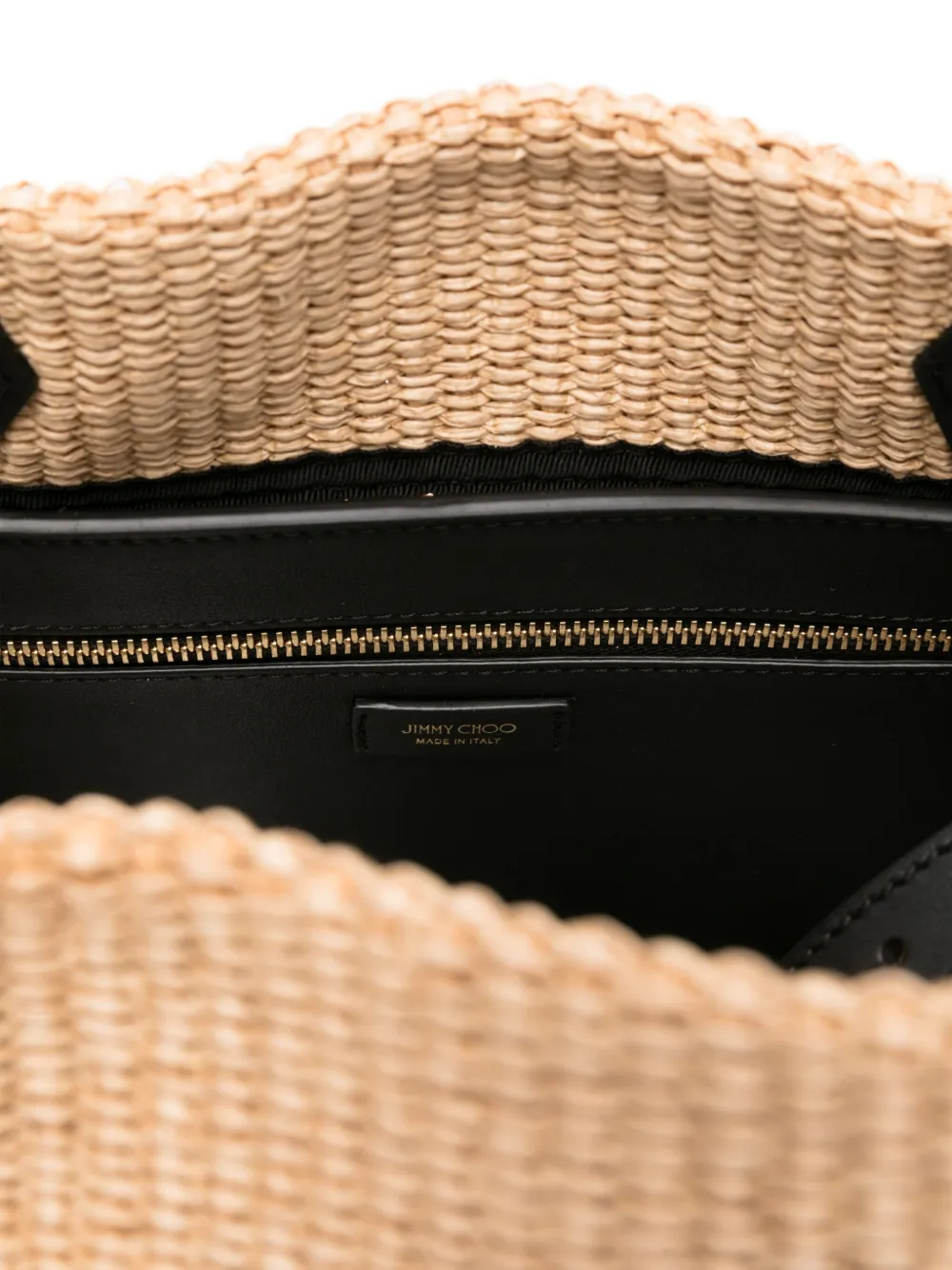 Jimmy Choo large Diamond leather-trimmed tote bag Beige