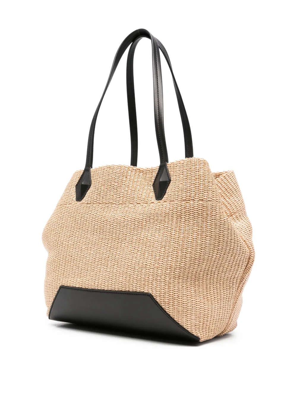 Jimmy Choo large Diamond leather-trimmed tote bag Beige