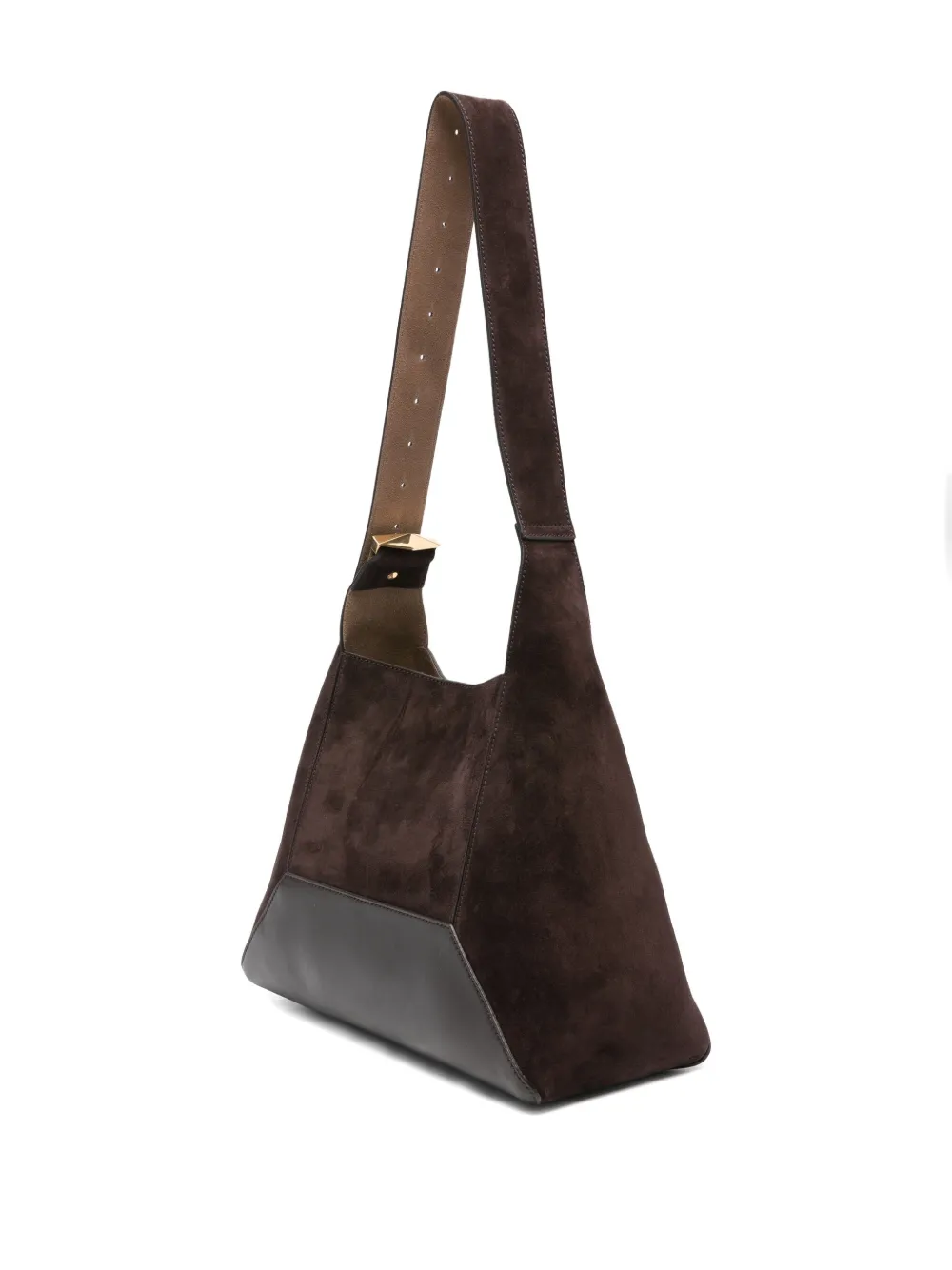 Jimmy Choo Diamond medium suède leren schoudertas Bruin