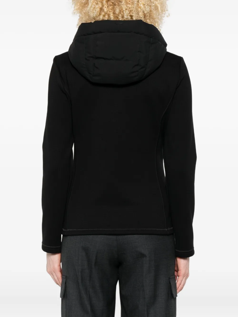 Herno Quilted Hooded Jacket In Black