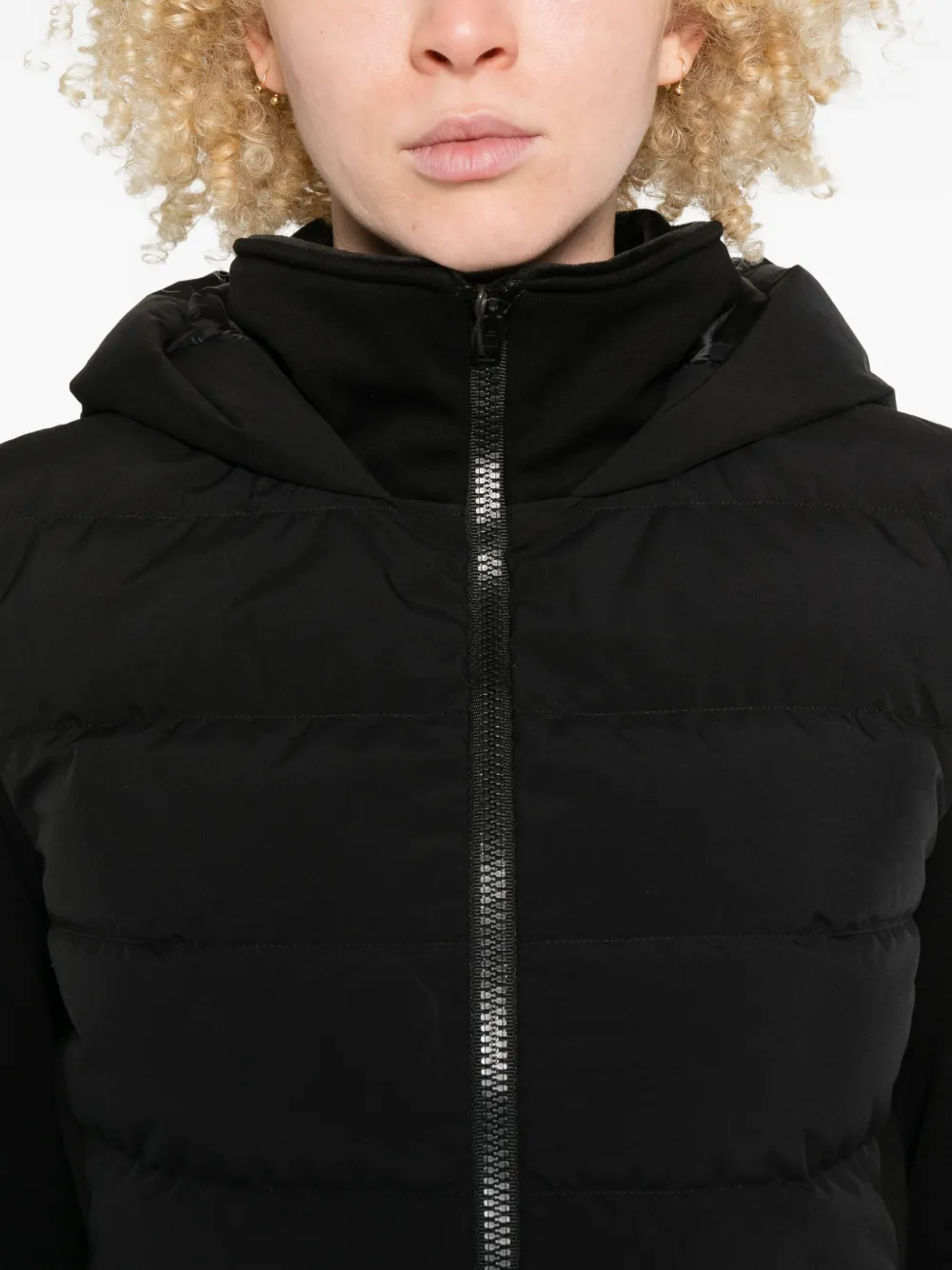 Herno Quilted Hooded Jacket In Black