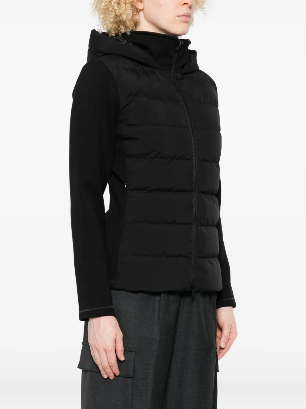 Herno Quilted Hooded Jacket In Black