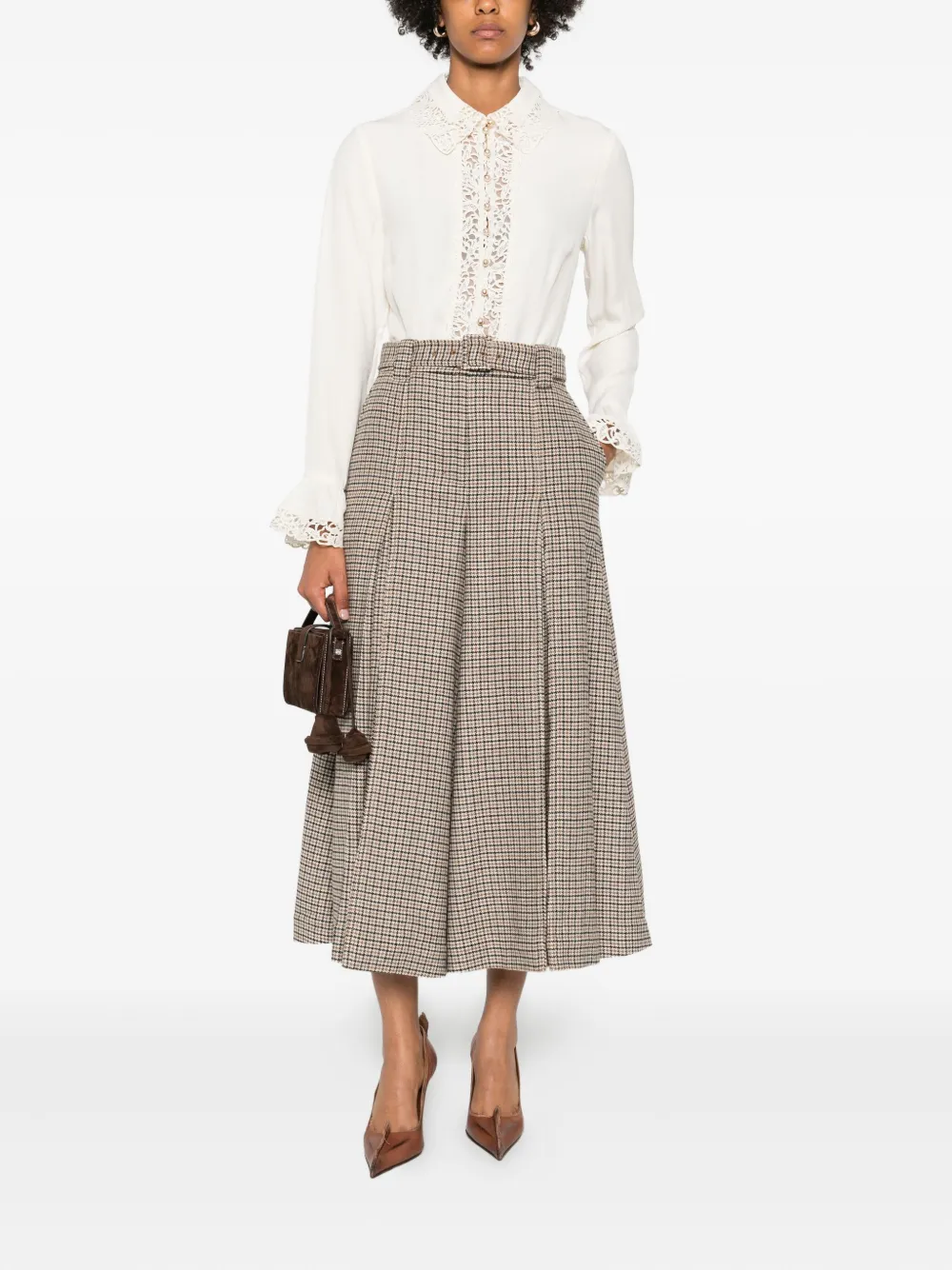 ZIMMERMANN Shirt met kanten afwerking - Beige