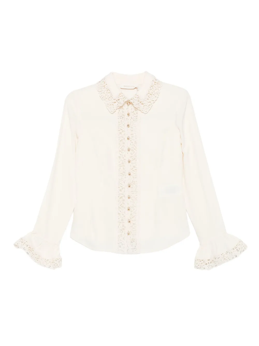 Zimmermann Lace-trimmed Blouse In Neutral