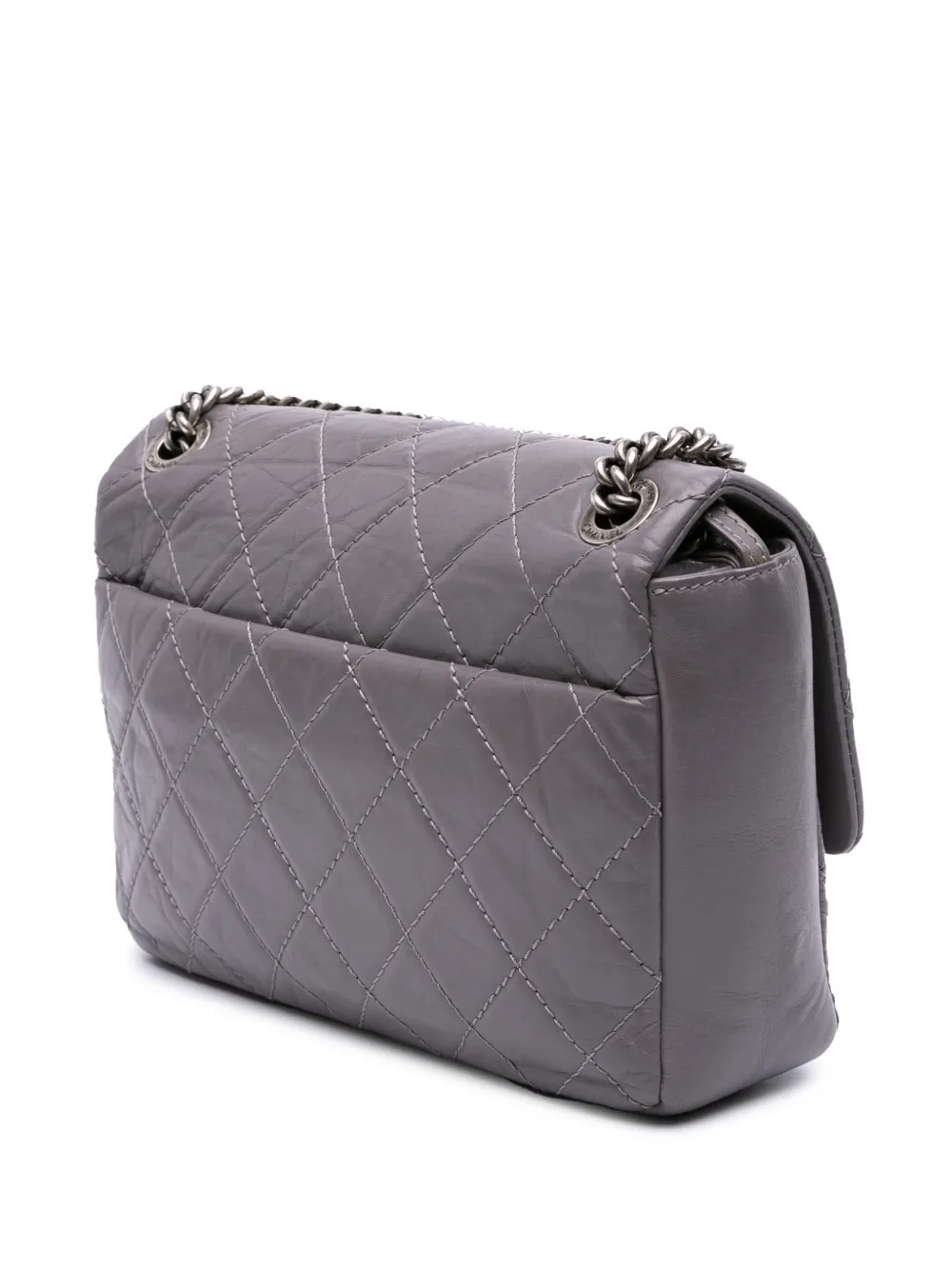Pre-owned Chanel 2012-2013 Quilted Aged Calfskin Cc Square Flap Crossbody Bag