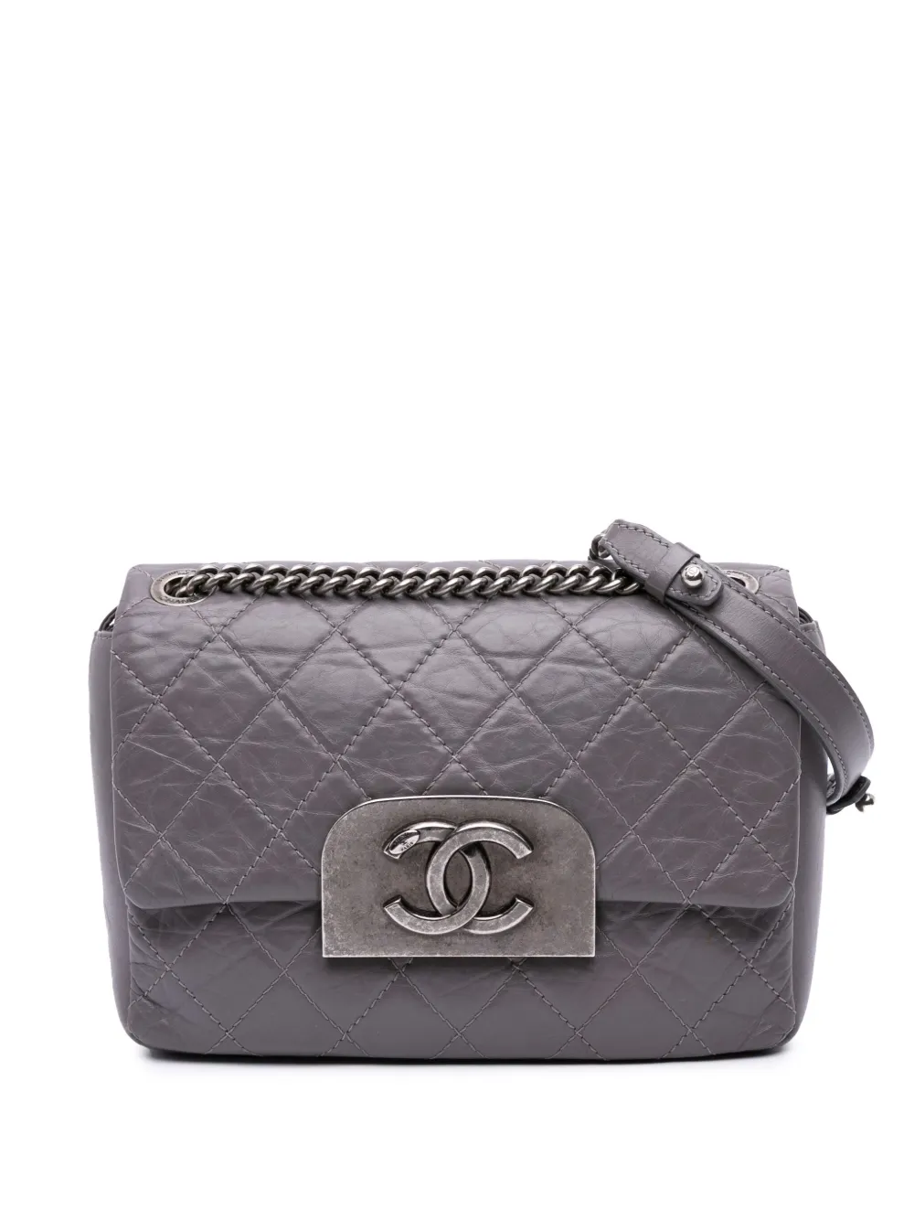 CHANEL Pre-Owned 2012-2013 CC Square Flap Umhängetasche aus gealtertem Kalbsleder mit Steppung | Violett | Image 1