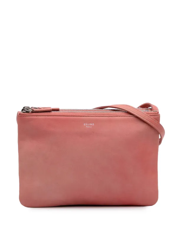 Celine Pre-Owned 2018 Small Lambskin Trio Crossbody Bag Pink