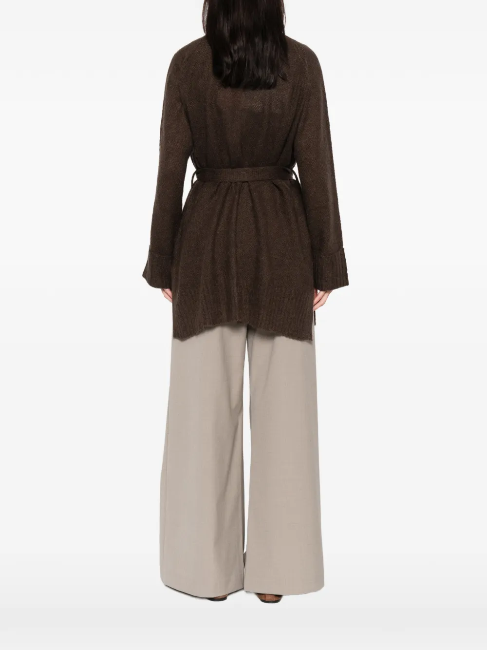 Marina Rinaldi Unito Belted Cardigan In Brown