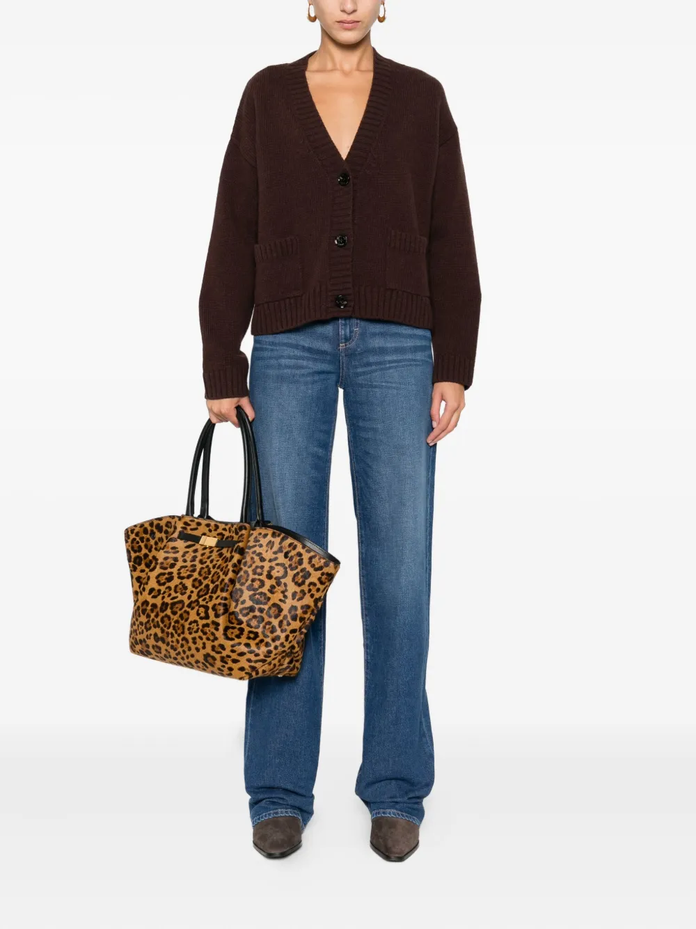 Weekend Max Mara Pocket Button Cardigan In Black