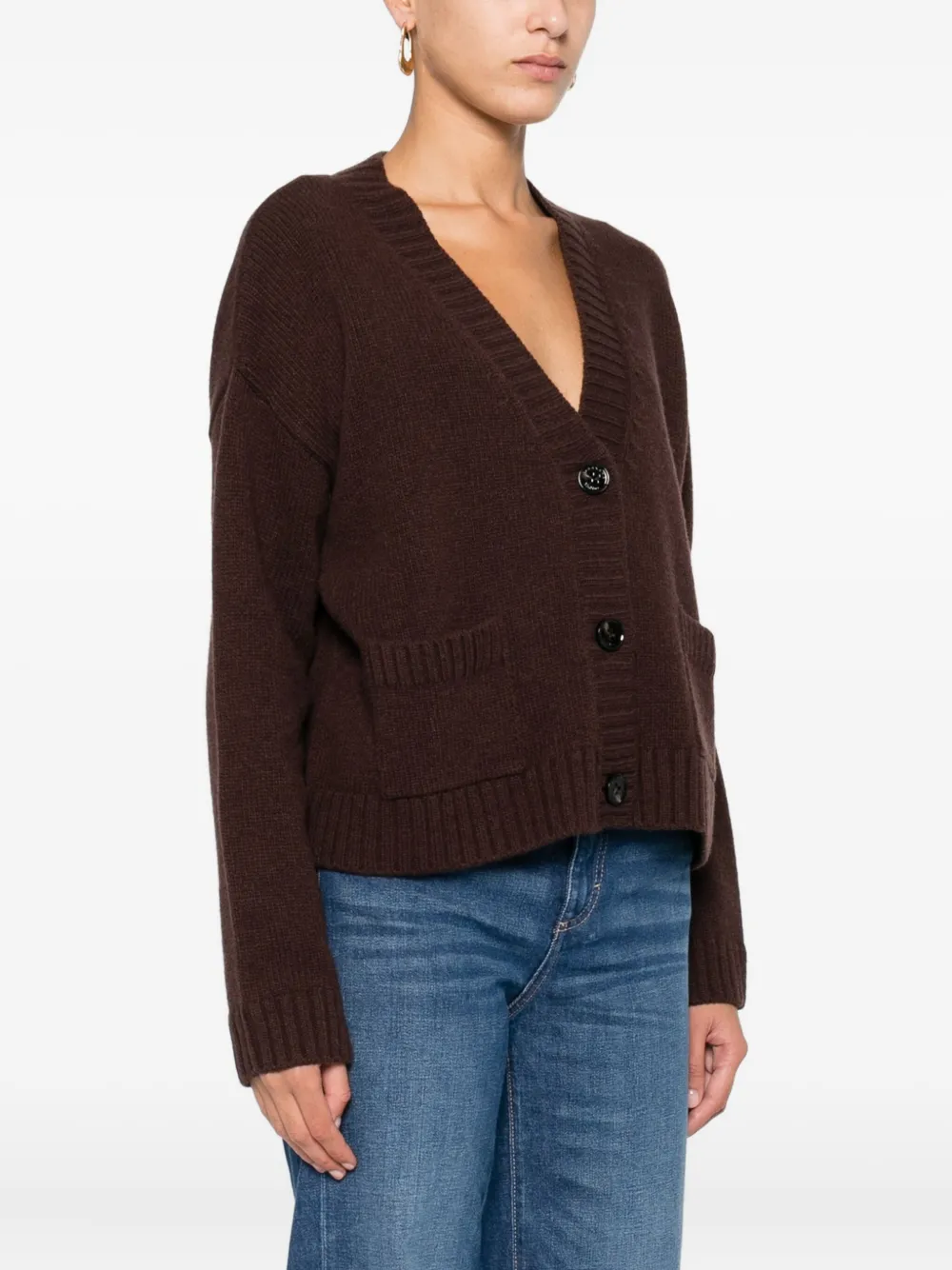 Weekend Max Mara Pocket Button Cardigan In Black