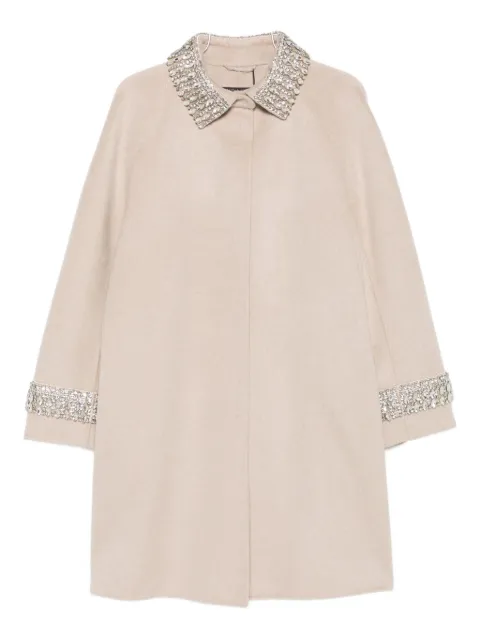 Marina Rinaldi embellished-cuff wool coat