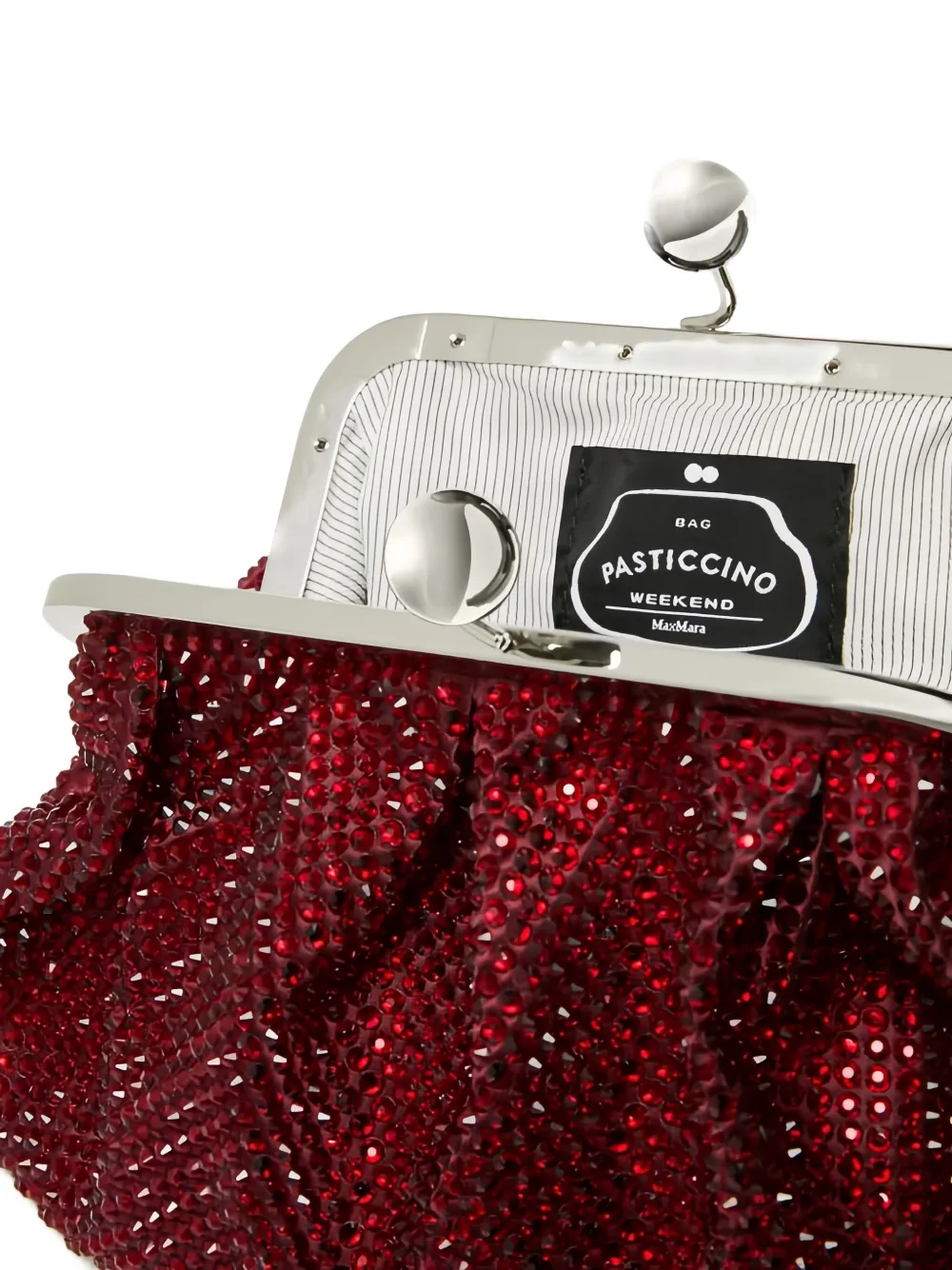 Weekend Max Mara Crystal-embellished Clutch Bag In Red
