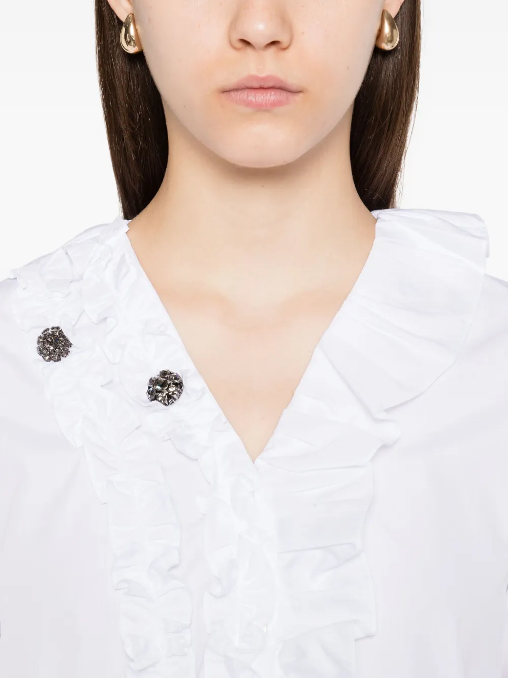'S Max Mara Blouse verfraaid met ruches Wit