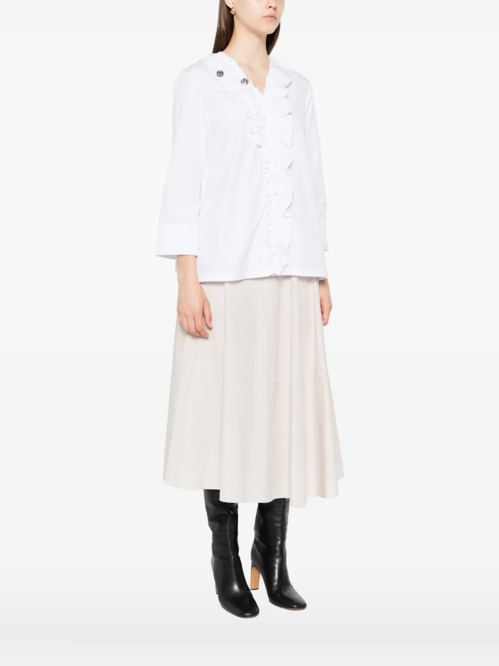 'S Max Mara Blouse verfraaid met ruches Wit
