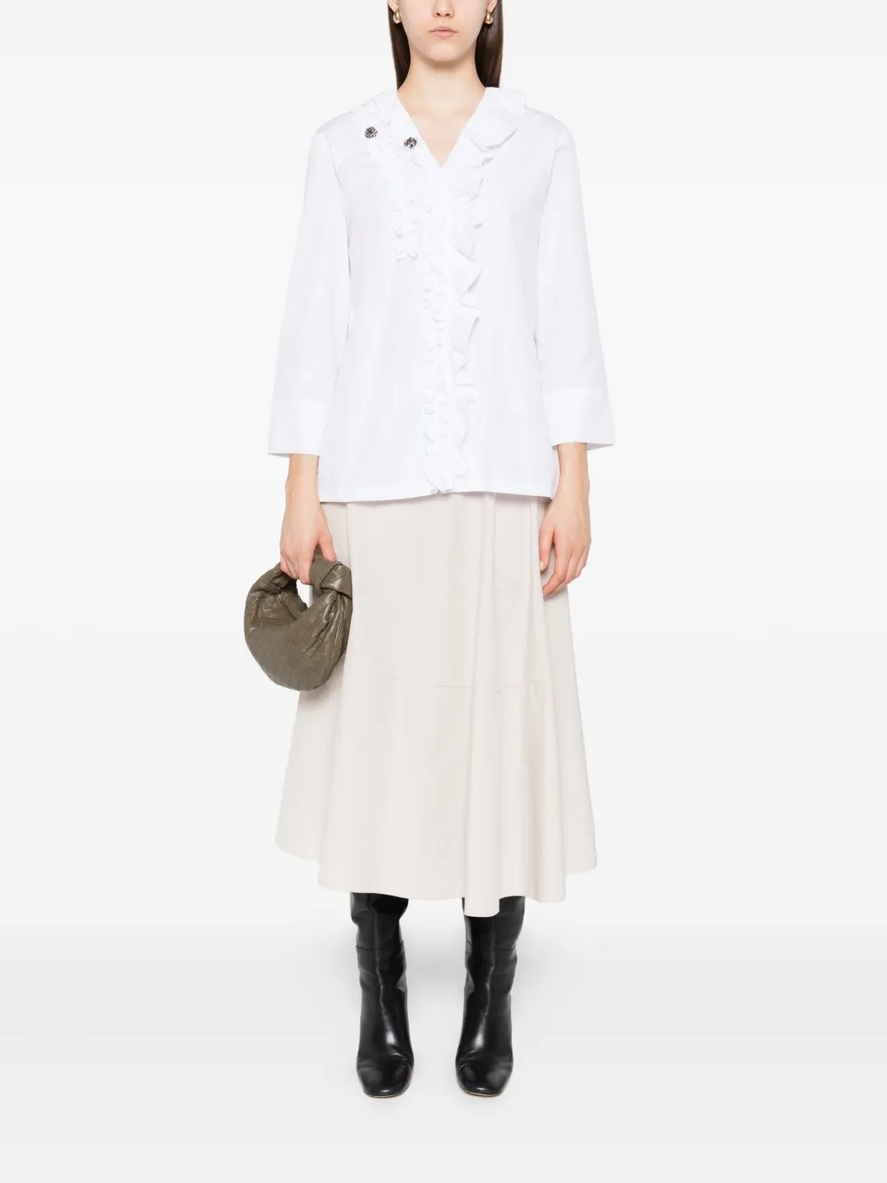 'S Max Mara Blouse verfraaid met ruches Wit