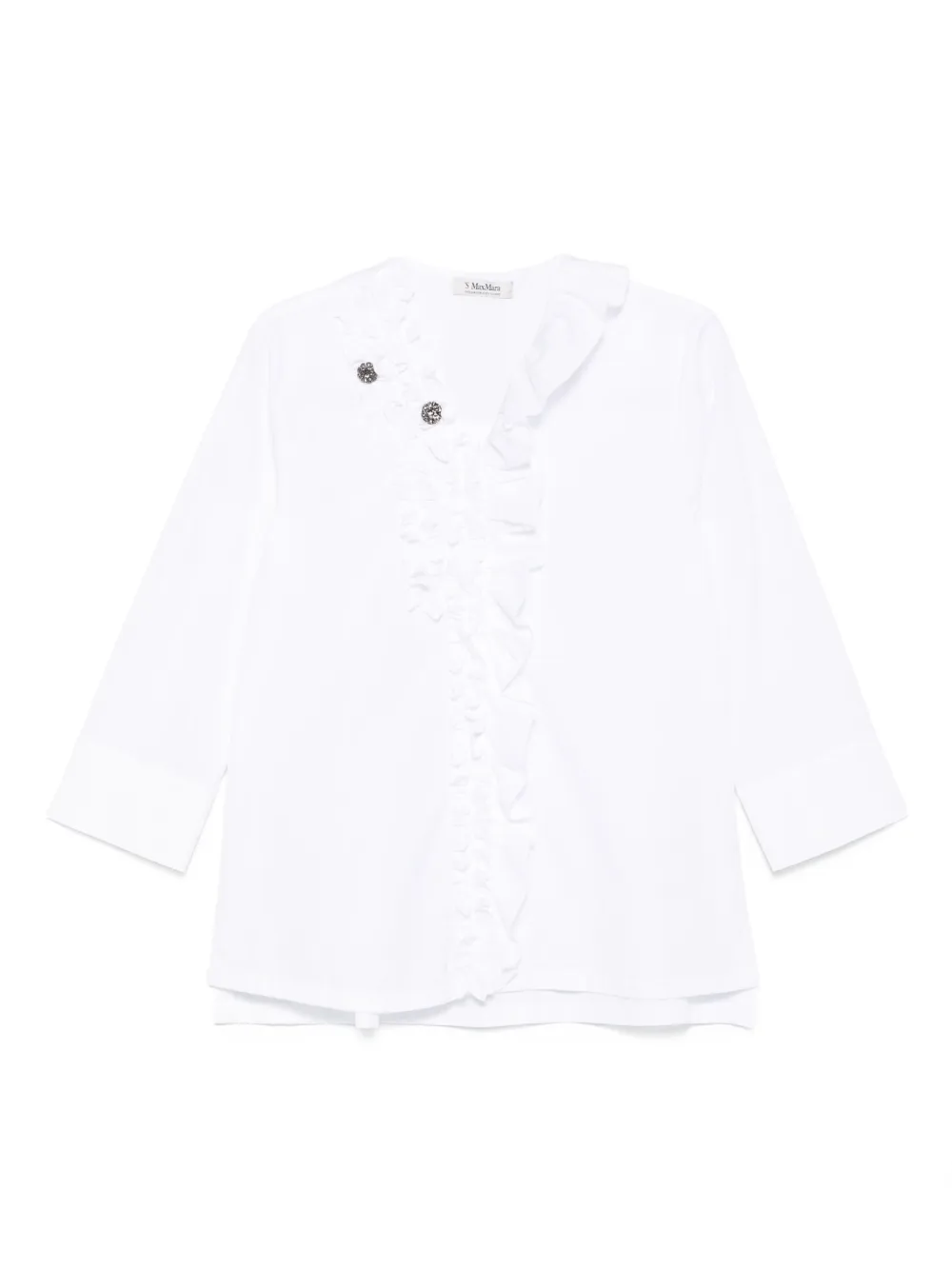 'S Max Mara Blouse verfraaid met ruches Wit