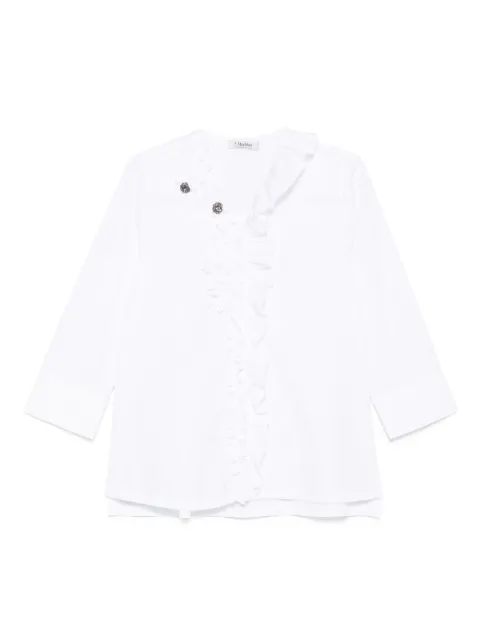 'S Max Mara Camisa com babados e aplicações