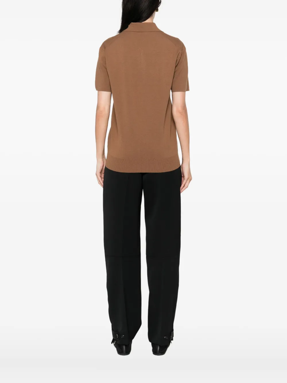 Max Mara Top met korte mouwen en rits Bruin