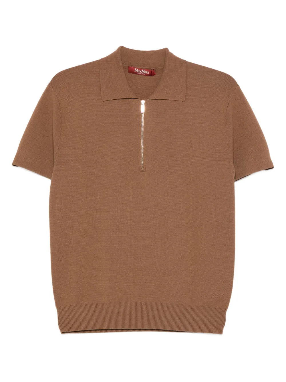 Max Mara ジップネック トップ - ブラウン Max Mara ジップネック トップ - ブラウン