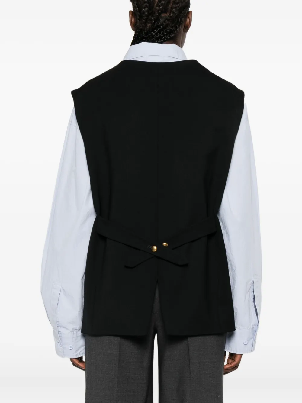 P.A.R.O.S.H. Bodywarmer met knoopsluiting Zwart