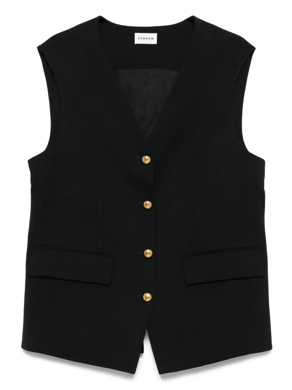 P.A.R.O.S.H. Bodywarmer met knoopsluiting Zwart