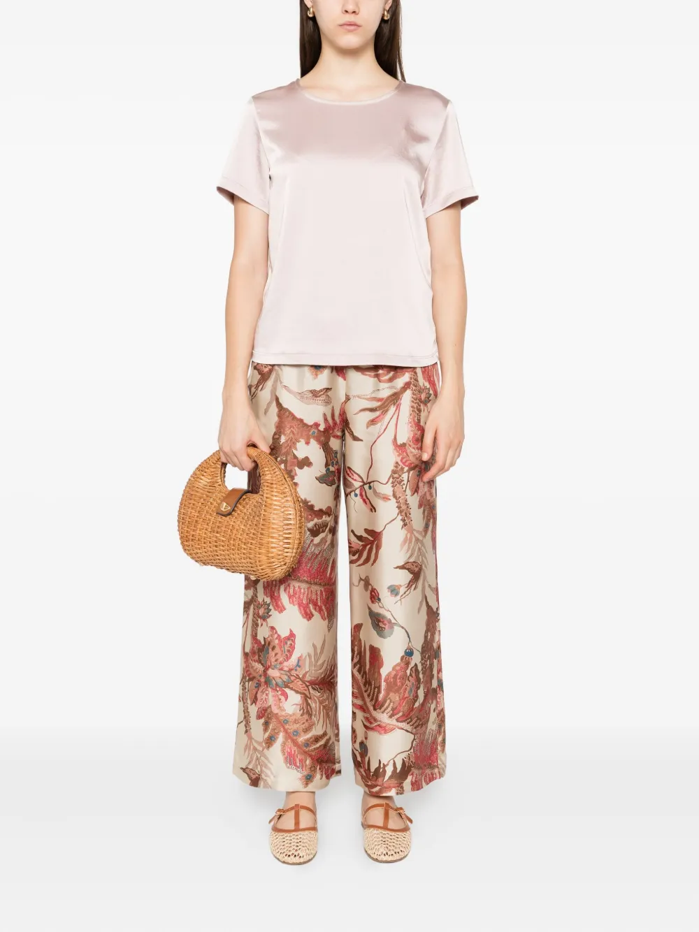 Weekend Max Mara Top met korte mouwen en keyhole hals Beige