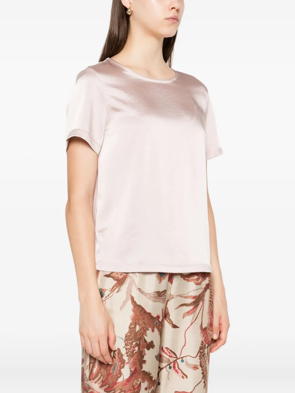 Weekend Max Mara Top met korte mouwen en keyhole hals Beige