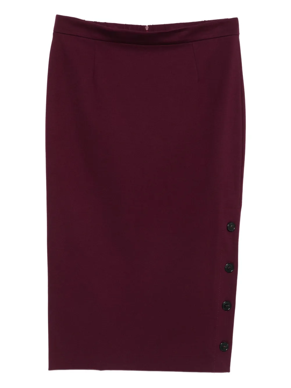 Marina Rinaldi Button-detail Pencil Midi Skirt In Purple