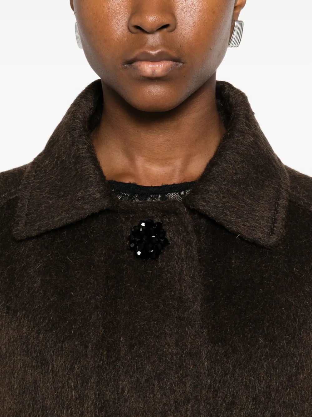 Max Mara Prosit Buttoned Coat In Brown