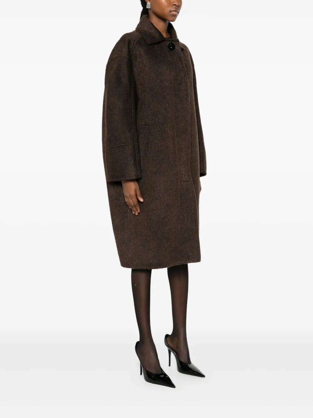 Max Mara Prosit jas met knopen Bruin