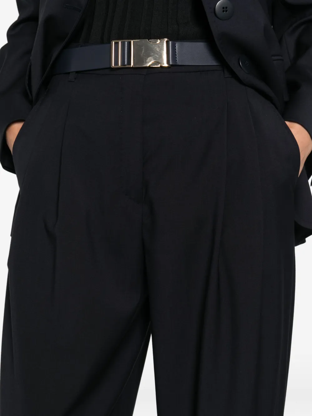 Max Mara Broek met ceintuur Blauw