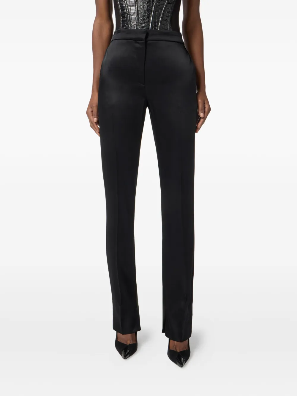 Elisabetta Franchi High-waisted Trousers In Black