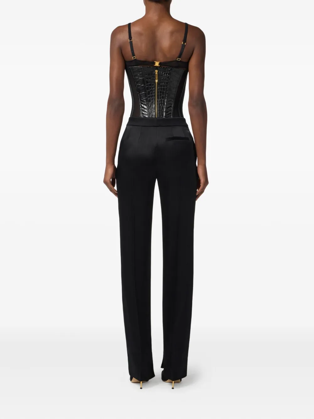 Elisabetta Franchi High-waisted Trousers In Black