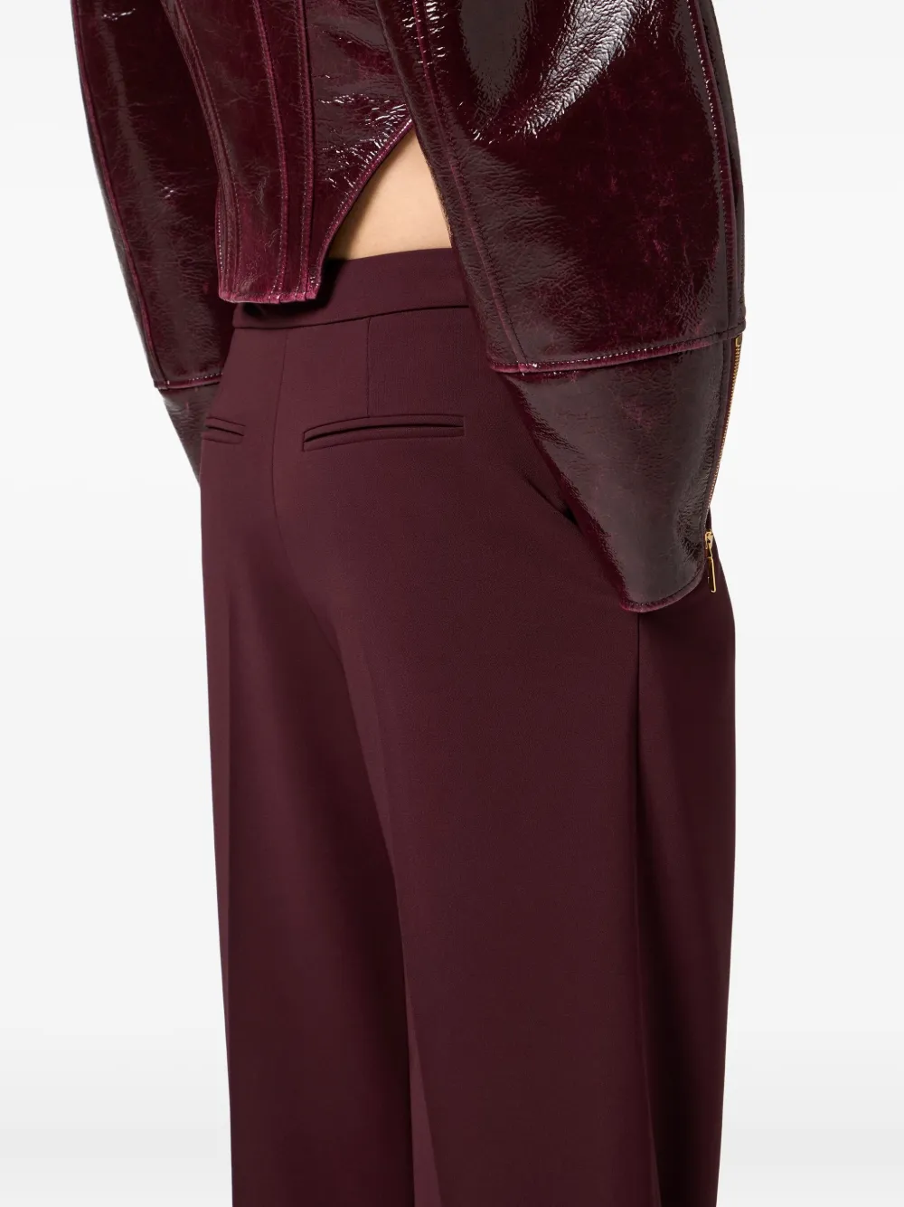 Elisabetta Franchi High-waisted Tailored Trousers In Red