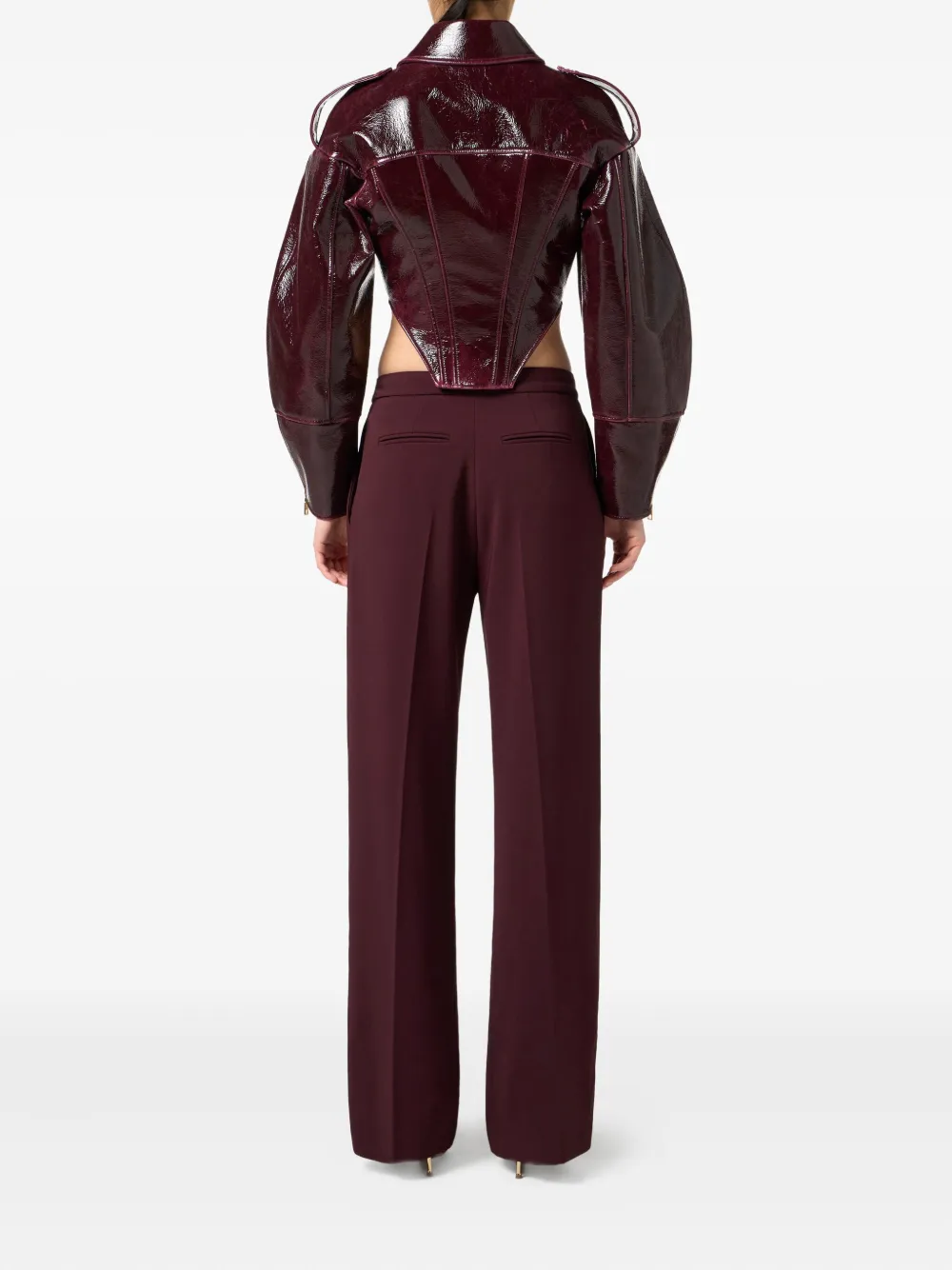 Elisabetta Franchi High-waisted Tailored Trousers In Red