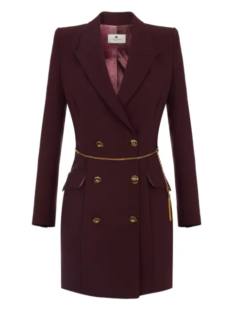 Elisabetta Franchi chain-embellished double-breasted mini dress