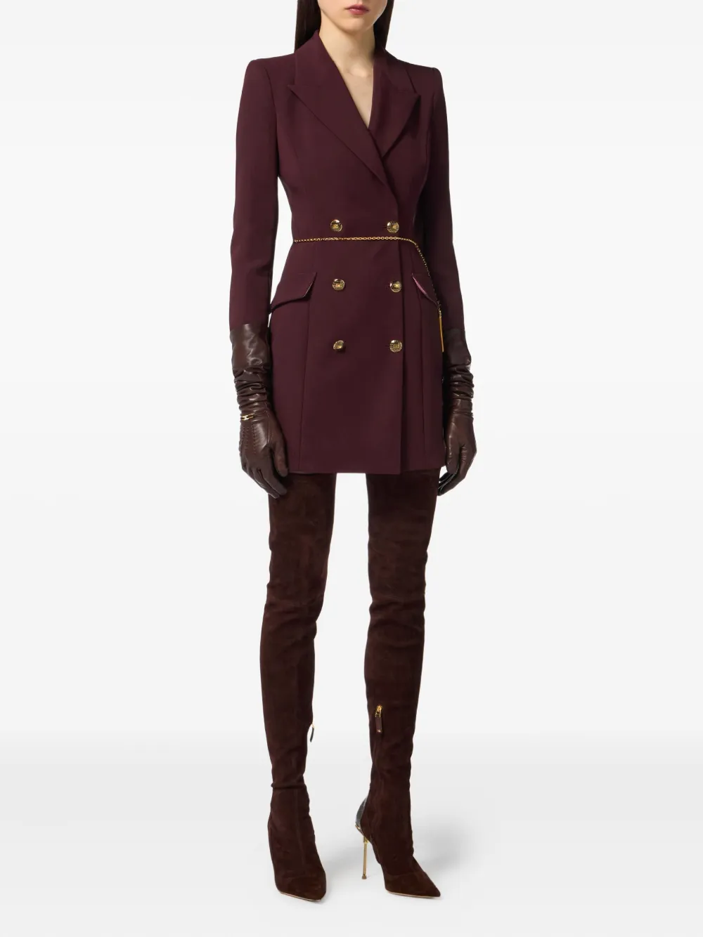 Elisabetta Franchi chain-embellished double-breasted mini dress | Day Dresses | Image 2