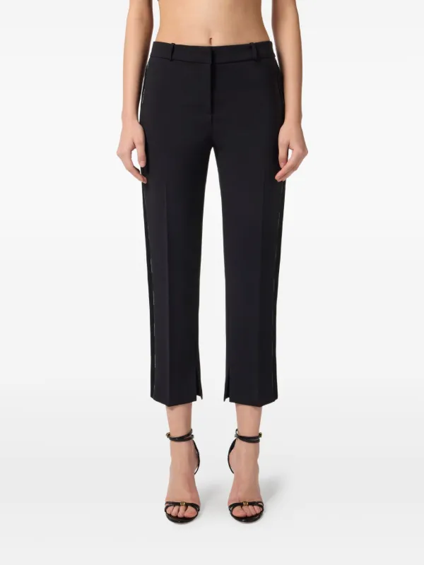 ☆ELISABETTA FRANCHI ブラック ストレッチクレープパンツ Elisabetta Franchi クレープパンツ | ブラック | FARFETCH JP