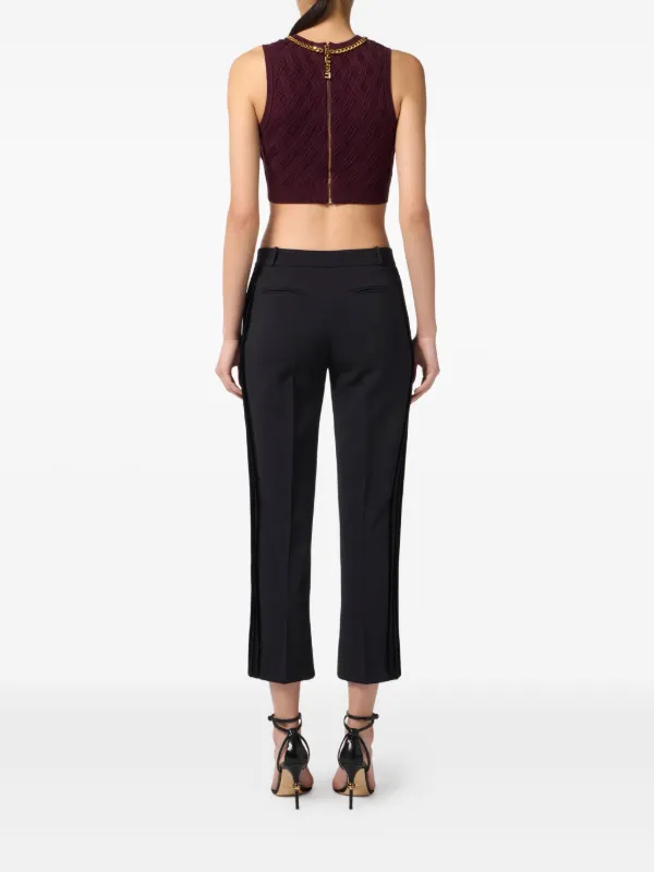 ☆ELISABETTA FRANCHI ブラック ストレッチクレープパンツ Elisabetta Franchi クレープパンツ | ブラック | FARFETCH JP