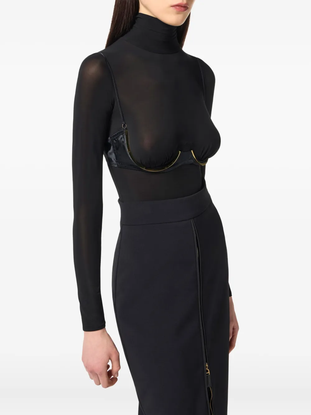 Elisabetta Franchi Romper met lange mouwen Zwart