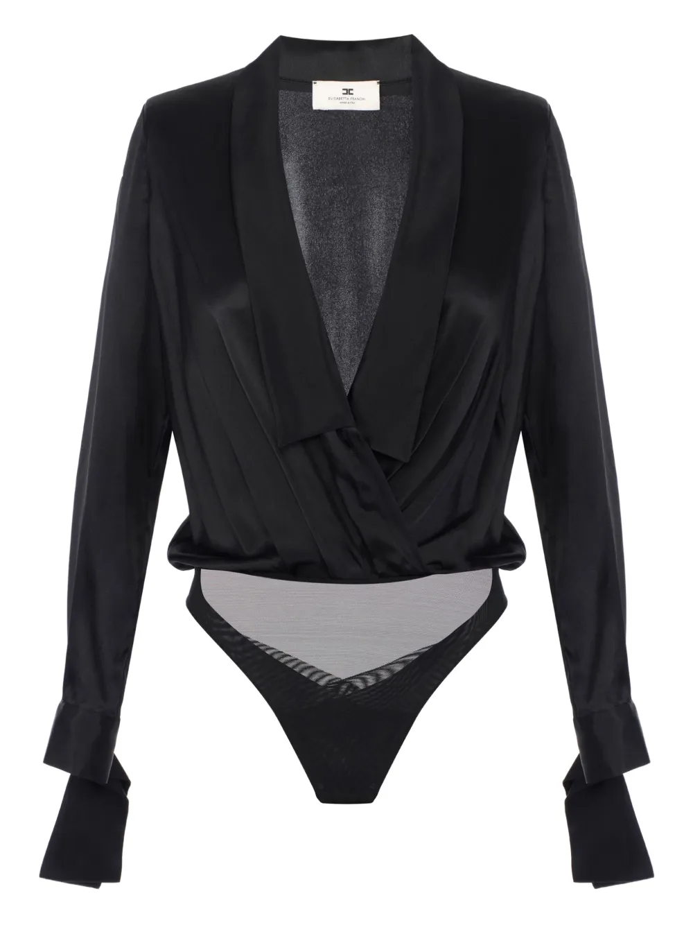 Elisabetta Franchi Satijnen body Zwart