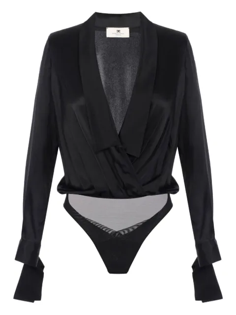 Elisabetta Franchi satin wrap bodysuit