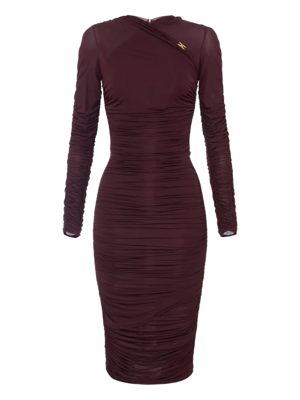Elisabetta Franchi Ruched Midi Dress In Red